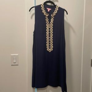 Size 14, Lilly Pulitzer Jane Shift Navy and Gold